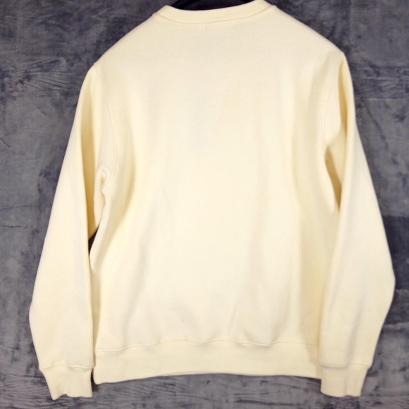 Mens ETNT Eternity Ski Bear Sweatshirt Eggshell 3D Chenille Applique Skiing NWT - Picture 10 of 10